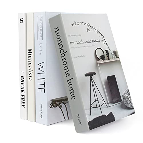 Ediactcyl 4 Pack Faux Books for Decoration Modern Fashion Decorative Books Set for Hardcover Home Decor Fake Book Stacks Display for Bookshelf Living Room Decor