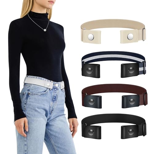 Image of TOURZOO Belts for Women /Men Buckle Free Elastic Belt Invisible No Buckle Stretch Waist Belt For Jean Pants,Dresses,No Bulge