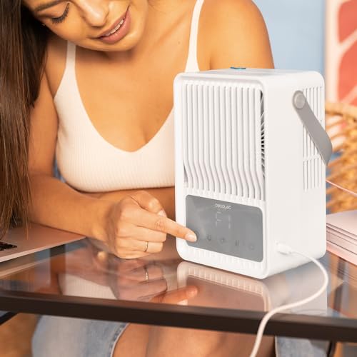 Cecotec Climatiseur Portatif EnergySilence 500 DeskChill Smart, Capacité de 500 ml, Contrôle Tactile, 3 Vitesses, Minuterie jusqu'à 8h et AutoOff, Éclairage LED – Image 6