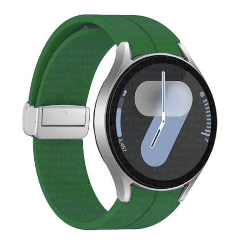 AHGDDA Correa de silicona original para Samsung Galaxy Watch 6 Cassic 43 mm 47 mm 5pro 45 mm reloj Fe 4 5 6 7 40 44 mm Pulsera de hebilla magnética Banda de vigilancia(Alfalfa Green-S,For Watch 4 Seri