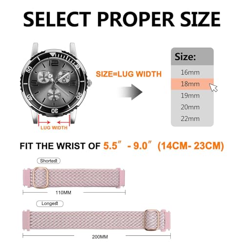bisonstrap stretchy nylon watch band adjustable buckle loop bands quick release elastic braided nylon strap 16mm 18mm 19mm 20mm 22mm