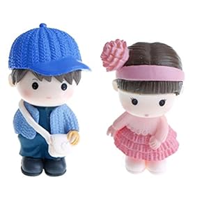 BHOOLU&GOOLU Pvc Couple Decoration (Multicolor) – 2Pcs