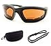 Bikershades Motorcycle Bifocal Sunglass Reader Safety Padded +3.00 HD Blue Light Blocking Lens Nylon Water Resistant Zipper Clip Hard Case & Strap