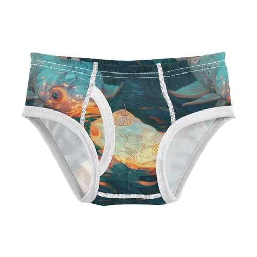 visesunny Boys Potty Training Underwear Floating Lantern Fish Breathe Cotton Briefs Size 2T-8Y for Toddler