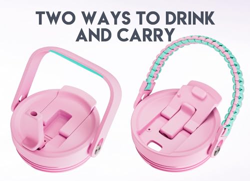 Meoky 40 oz Tumbler with Handle and Straw, Insulated Water Bottle, Stainless Steel Travel Mug, Keeps Cold for 34 Hours, 100% Leak Proof, Fits in Car Cup Holder (Leopard) - Image 6