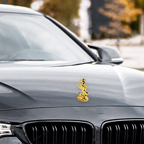 Image of Goddess Hood Ornaments for Cars Angel Logo Car Front Bonnet Stand Cars Metal Stickers Universal 3D Emblem Badge Auto Sticker Symbol Ornament for Trucks Vehicle (Kneeling Goddess Golden)