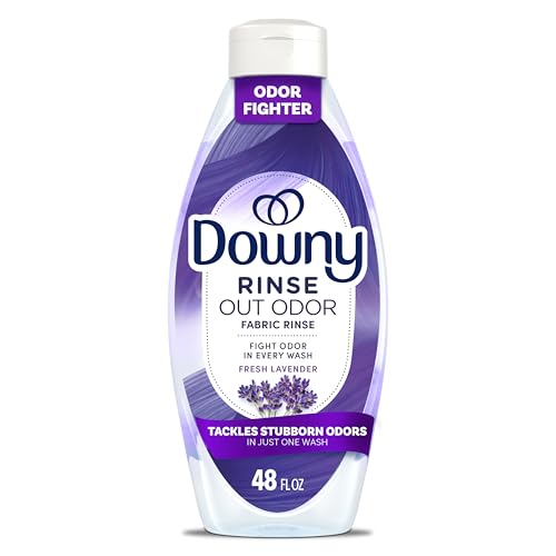 Downy RINSE & REFRESH Laundry Odor Remover and Fabric Softener, Fresh Lavender, 48 fl oz, Safe on ALL Fabrics, Gentle on Skin, HE Compatible