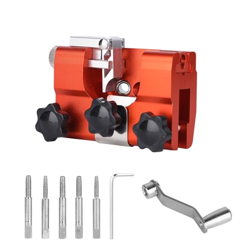 Marstey Kit de afilador de motosierra, plantilla de afilado de sierra de cadena portátil con cortador de carburo, afilador de motosierra de manivela manual herramienta de afilador de cadena