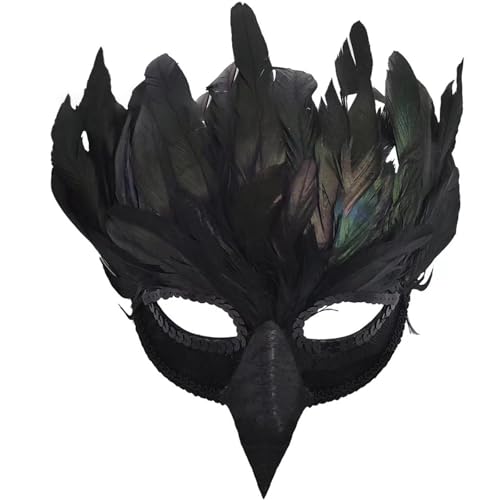 Jorzer Krähenmaske, gefiederte Maskerade-Vogelmaske 6, 3 x 11, 8 Zoll Halbgesichts-realistisches Raben-Cosplay-Zubehör für Halloween-Karnevalsparty Jorzer Krähenmaske, gefiederte Maskerade-Vogelmaske 6, 3 x 11, 8 Zoll Halbgesichts-realistisches Raben-Cosplay-Zubehör für Halloween-Karnevalsparty