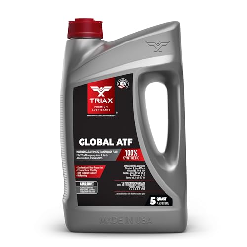 TRIAX Global ATF, Full Synthetic OEM Grade Automatic Transmission Fluid, Fits 95% of US, European, and Asian Vehicles, Compatible with TES 295, Dexron VI, Mercon V, and Many Others (5 Quart Jug)