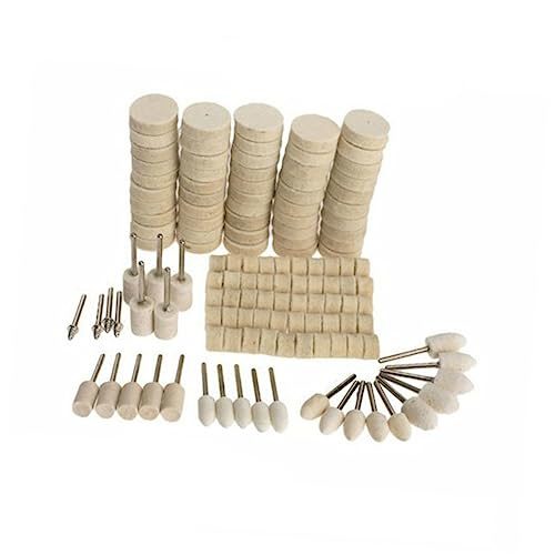 Unomor Polishing Wheel Tool Wool Polishing Wheel Set 129 Pcs Wool Buffing Pad for Metal Jewelry Wood