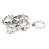 Aexit 33-57mm Zwingen, Klemmen & Spanner Verstellbare Edelstahl-Worm Gear Rahmen- & Bandspanner Schlauchschellen 10PCS