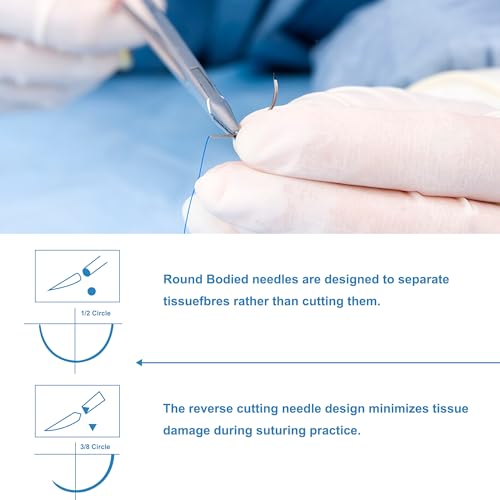 Image of Suture Practice Thread and Needles for Medical Students Training Only (20Mixed)