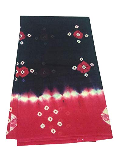 Blue Pink Amri Fashion Women's Bhathini Cotton Saree (Sari) With Blouse Piece | 6.3 Mts