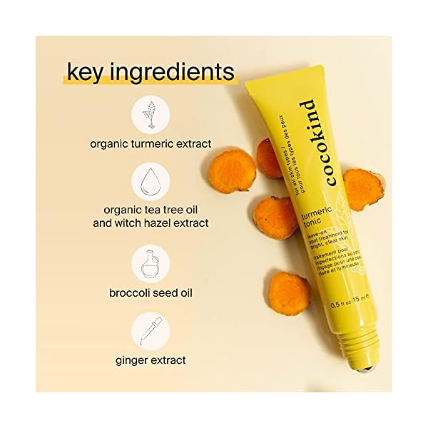 Cocokind Turmeric Tonic, Spot Treatment for Dark Spots and Blemishes with Organic Turmeric, Tea Tree Oil, and Witch Hazel
