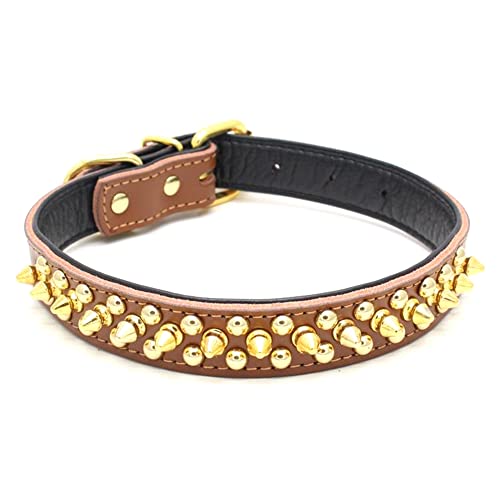 haoyueer Spiked Studded Dog Collar, Genuine Leather Dog Collar - Image 3