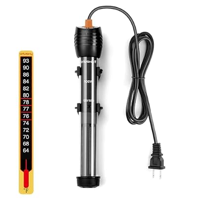 Orlushy Submersible Aquarium Heater, Adjustable Fish Tahk Heater with Free Thermometer Suitable for Marine Saltwater and Freshwater