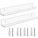 ASelected Lot de 2 Acrylique Présentoir à Épice, 37.8 x 5 x 4cm Etagere Cuisine Mural Transparent, Etagere Epices Cuisine Mural Rangement