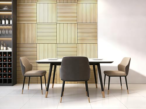 Acoustical Wall Panels, 8-Piece 23.62 X 23.62 Inches Soundproof Wall Panels Wall Decor, 3D Textured Fluted Sound Absorbing Panel for Living Room Bedroom Office, Oak miniatura 7