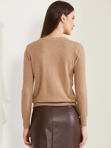 Image of Allegra K Women's Lightweight Button Cardigan Crewneck Long Sleeve Sweaters
