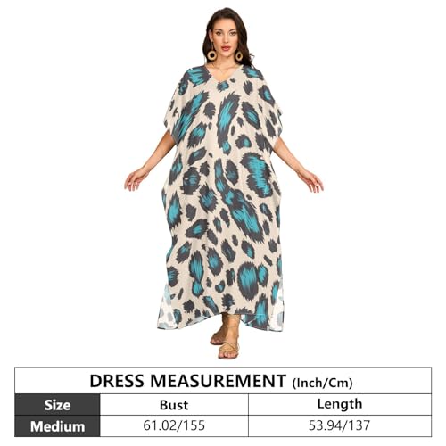 Robe de plage col V avec protection solaire léopard taille M unique