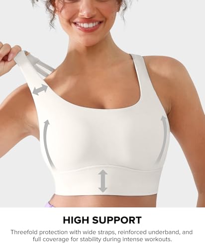 BRXL High Support Padded Buttery Soft Sports Bra for Women Criss Cross Back Strappy Athletic Workout Running Gym Bra2