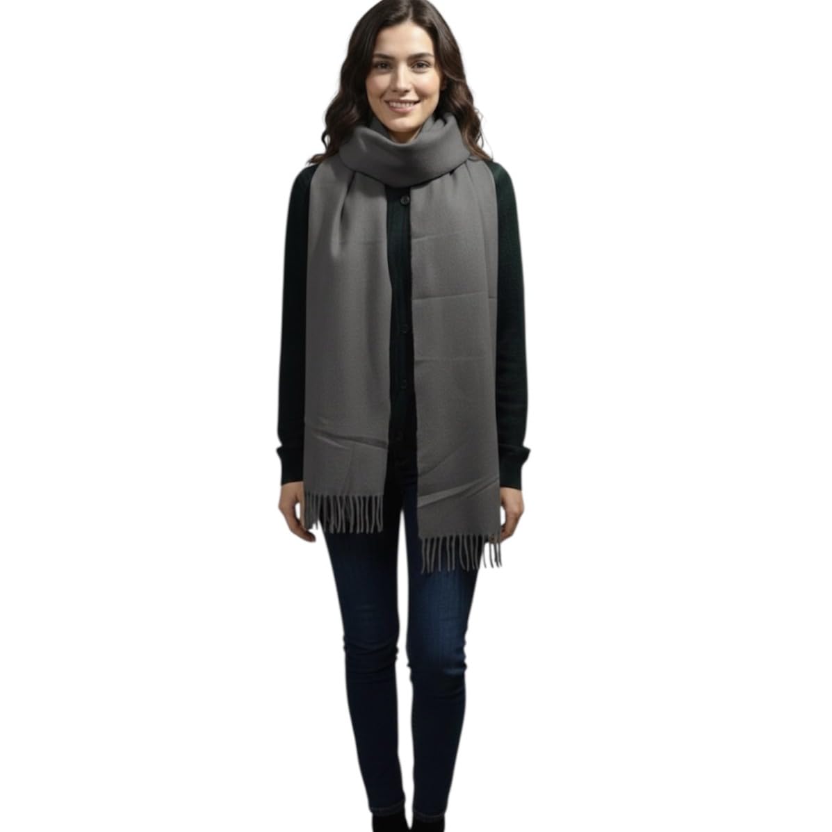 Women Wool Blend Long Winter Scarf Muffler 66 Inch Single Piece Soft Stole-image-31