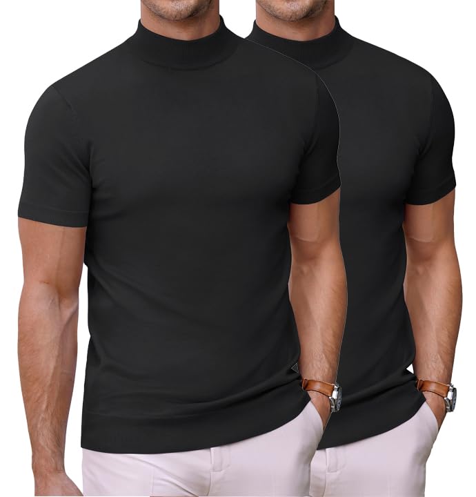 COOFANDY Heren T-shirt met korte mouwen en halve kraag