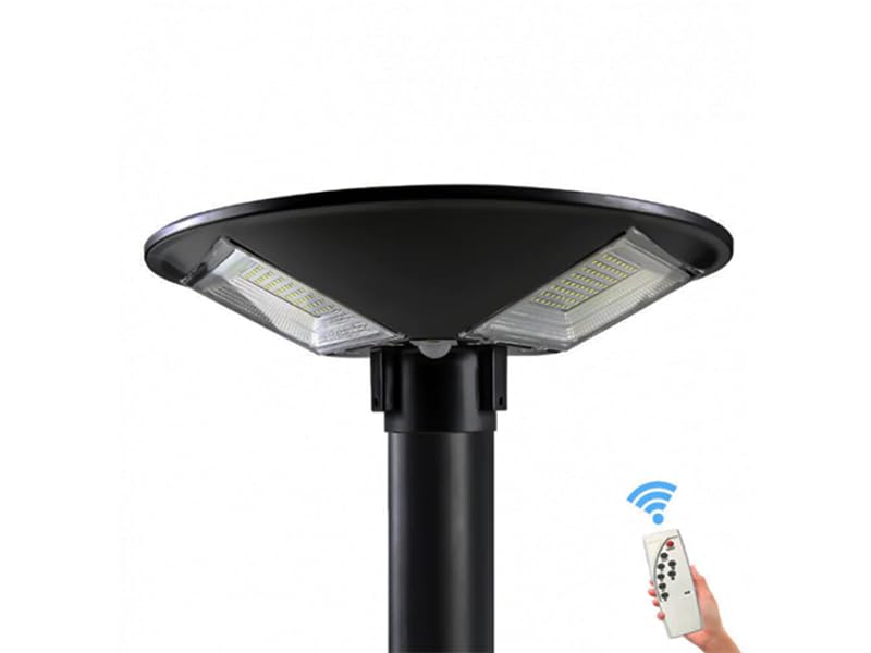 Generico Faro Faretto Lampione Stradale Crepuscolare 55x12x5 LED con Pannello Solare Sensore Movimento Telecomando 250w 170lm/w IP65