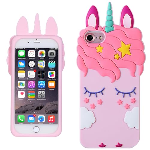 Boaretiu Cute Funny Silicone Phone Case - for iPhone 5/5G/5S/SE 2016 for Women Boys Girls Silicone 3D Cartoon Phone Cover Cool Kawaii Soft Unique Case,Horse