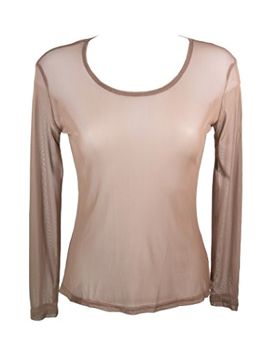 Miss Rouge: Camiseta de tul transparente marrón Small