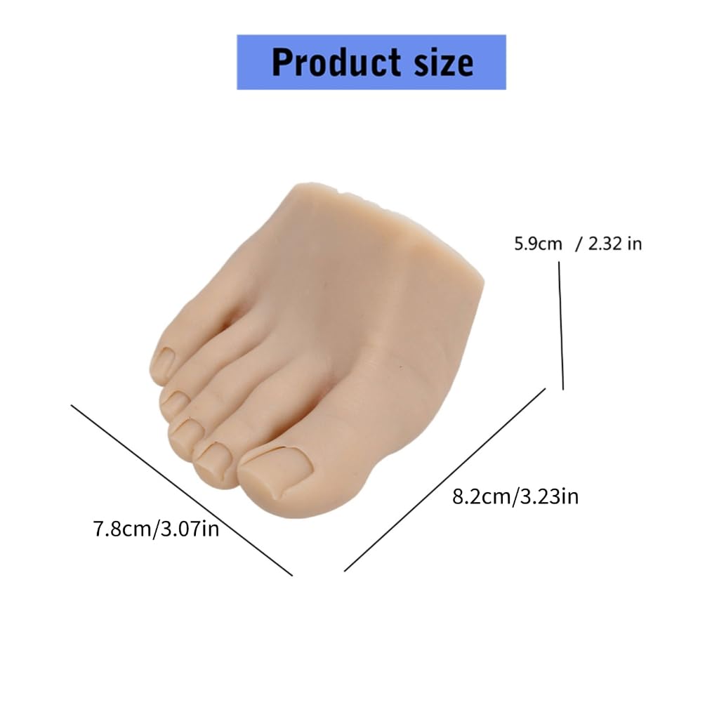 Flexible Soft Silicone Prosthetic Manicure Tool Practice Fake Foot Model with Half Foot Design for Nails Art Training