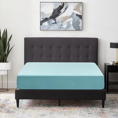 Image of Fitted Sheet Only - Extra Deep Pocket No-Pop Off Elastic Bottom Sheets - Ultra-Soft Brushed Microfiber Hotel Luxury Machine Washable Fitted Bed Sheets - Fade & Shrink Resistant (Sky Blue, King)