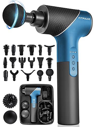 Massage Gun Deep Tissue Percussion Muscle Massager Gun Muscle Massage Gun Massage Gun Deep Tissue Massager Percussion Massage Gun Chrome Blue