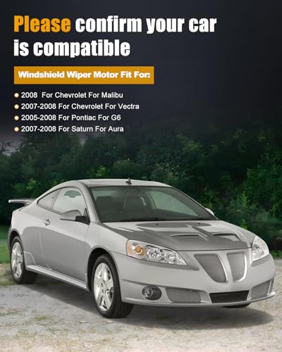 Image of ROADFAR Front Windshield Wiper Motor Fit for Pontiac for G6 2005-2008 | For Chevrolet For Malibu 2008|For Chevrolet For Vectra 2007 2008|For Saturn For Aura 2007 2008|Replace 22711010|4 Pins