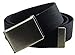 Canvas Web Belt Flip-Top Antique Silver Buckle/Tip Solid Color 50" Long 1.5" Wide (Black)