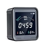 【Función de Calibración de Datos Profesional】: Nuestro detector de CO2 también puede calibrarse con datos cuando los datos actuales no se consideran precisos. Con el detector apagado, se mantiene pulsando los tres botones de la parte superior al mismo tiempo, y el detector pasará al modo de calibración automática durante 200 segundos.
