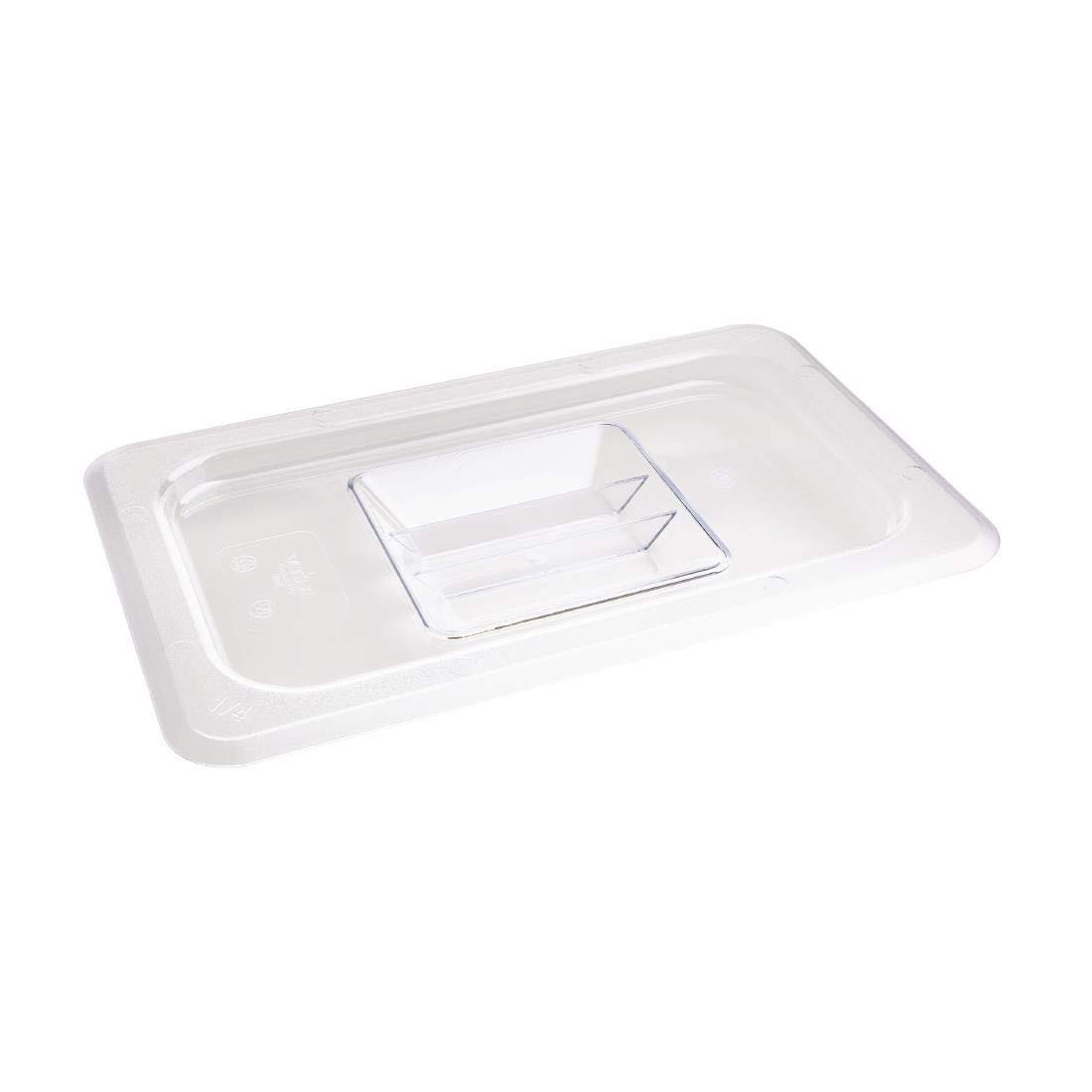 Vogue Polycarbonate Plastic 1/4 Gastronorm Lid Clear - Cover Lid for Containers U247