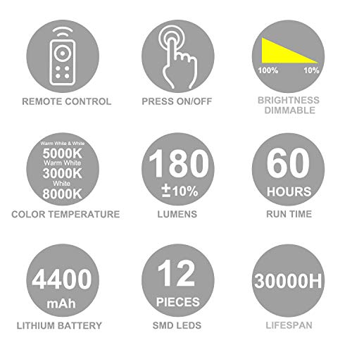 LUXSWAY Picture Lights for Paintings,Rechargeable Battery Wireless Art Light with Remote Control,Dimmable and Timer Off Display Lights with Rotatable Light Tube for Portrait,Dart Board,Gallery