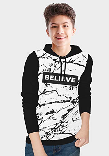 Image of BLIVE Boy's Printed Regular Fit T-Shirt (BWTBLHDFULBOY-BZ15-15-16 White-Black