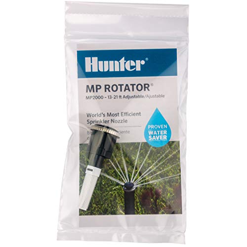 Hunter MP2000-90 Sprinkler Nozzle, Rotating Multi-Stream Head, Adjustable Arc 90 to 210 Degrees, 13 to 21 ft Radius, Water Saving, Fits Most Pop-Up Spray Bodies