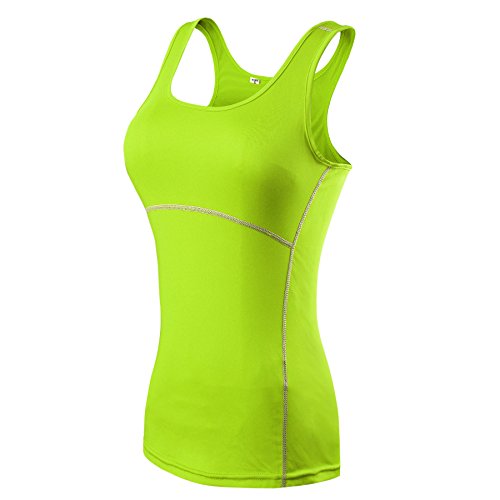 ZKOO Donna Sport Esercizio Formazione Fitness Yoga Quick-Drying Senza Maniche Gilet Maglietta Canotte Vest Verde M