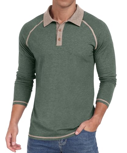 Sailwind Mens Long Sleeve Polo Shirts Cotton Fashion Casual Raglan Golf Shirts2