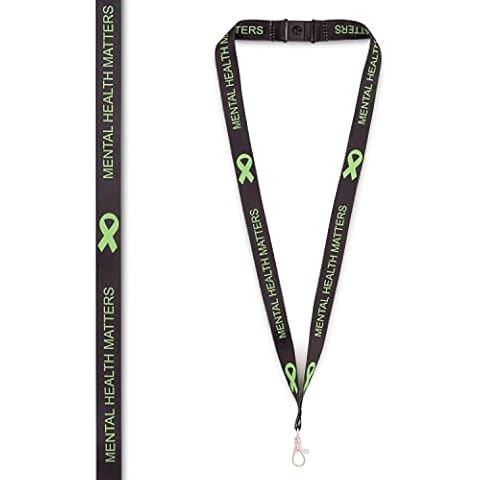 Mental Health Matters Lanyard Green Black Mental Health Awareness Gift Mens Unisex Cover