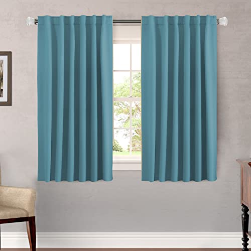 Image of H.VERSAILTEX Blackout Curtains Thermal Insulated Window Treatment Panels Room Darkening Blackout Drapes for Living Room Back Tab /Rod Pocket Bedroom Draperies (2 Panels, Storm Blue, 52 x 54 Inch)