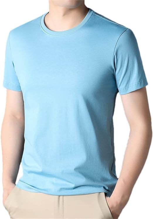 Image of Men's Round Neck Polyester Half Sleeve Regular fit, Stylish Branded Solid Plain Comfortable, Lightweight T-Shirt for Men