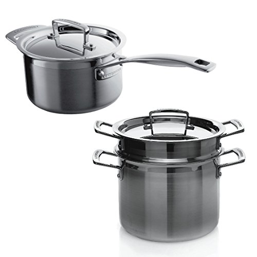 Le Creuset 3-Ply Stainless Steel Pasta Pot, 20 cm and Stainless S...
