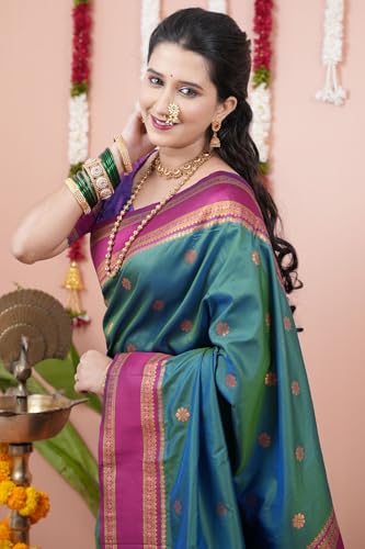 Image of SGF11 Women's Kanjivaram Pure Soft Silk Saree With Unstitched Blouse Piece
