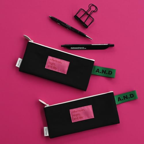 Image of Monolike Afternoon Night and Day flat pen case, Black - Pencil Pouch, Portable Pencil Bag, Pencil Case, Office Pouch case