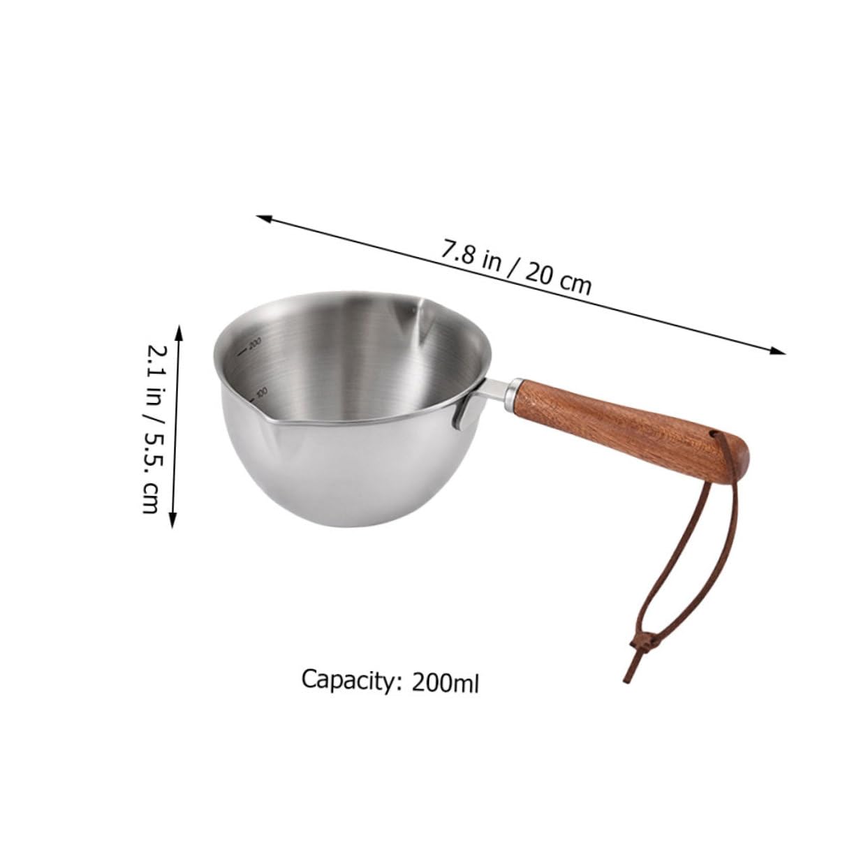 Mikinona Milk Warmer Butter Melting Pot Stainless Steel Oil Pot with Dual Pour Spout Small Saucepan for Butter Cheese Easy to Clean Compact Kitchen Essential